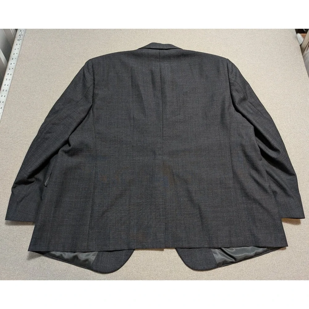 John Weitz Men's Gray 2 Piece Suit 46R Wool Check Union Made in USA Vintage